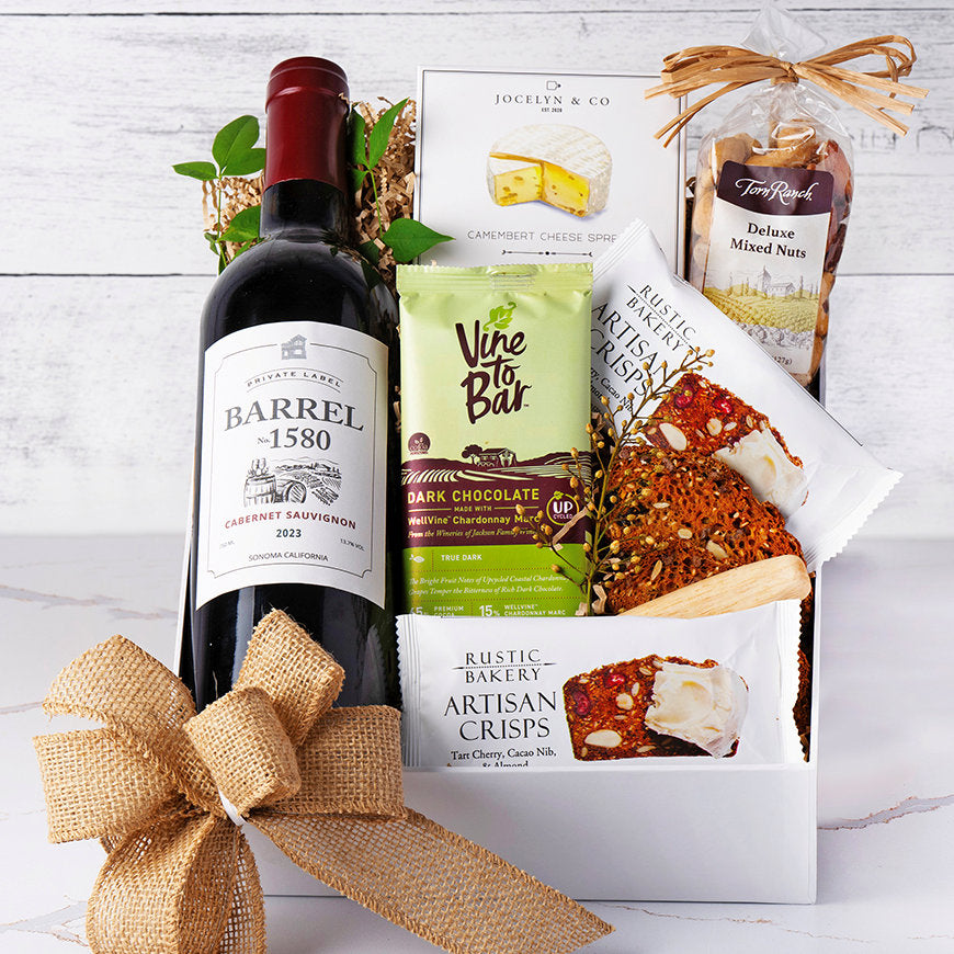 Gourmet Indulgence: Wine & Artisan Cheese Box - GreatArrivals