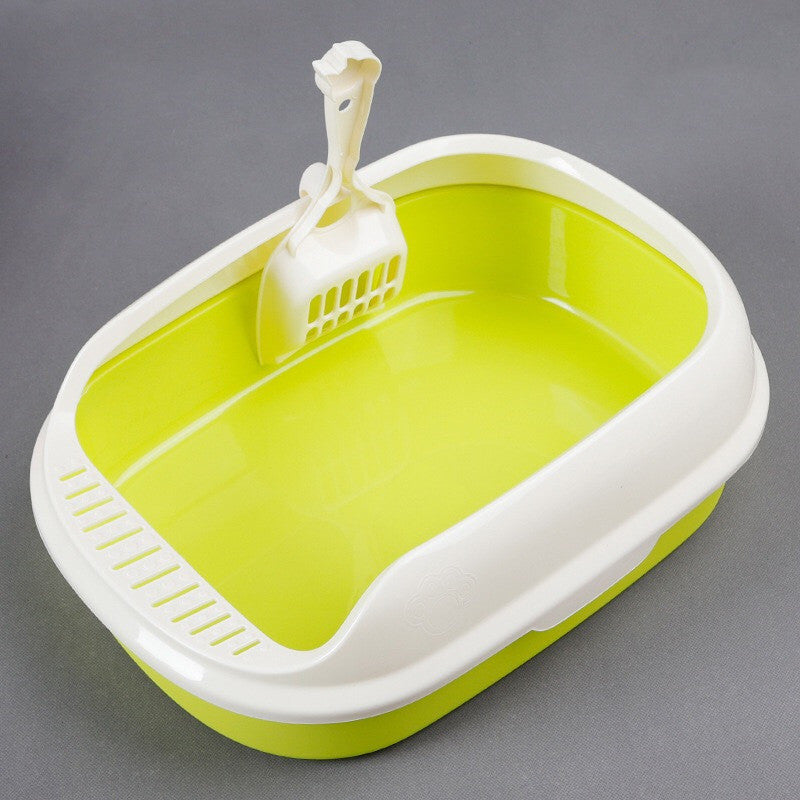 Pet Cat Litter Box With Shovel High - side Polyester Cat Litter Box - 0 - CJ - Yellow - 40x29x13.5cm - CJMY121661102BY