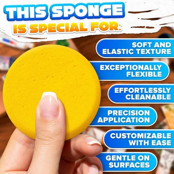 12 Pcs Pottery Sponges For Clay 2.8 X1 Inch Pottery Sponge For Painting Car Waxing Washing Dishes & Ceramic Care Tack Sponges For Cleaning Leather Durable Texture For Efficient Sculpting & Cleanup - 5 - CJ