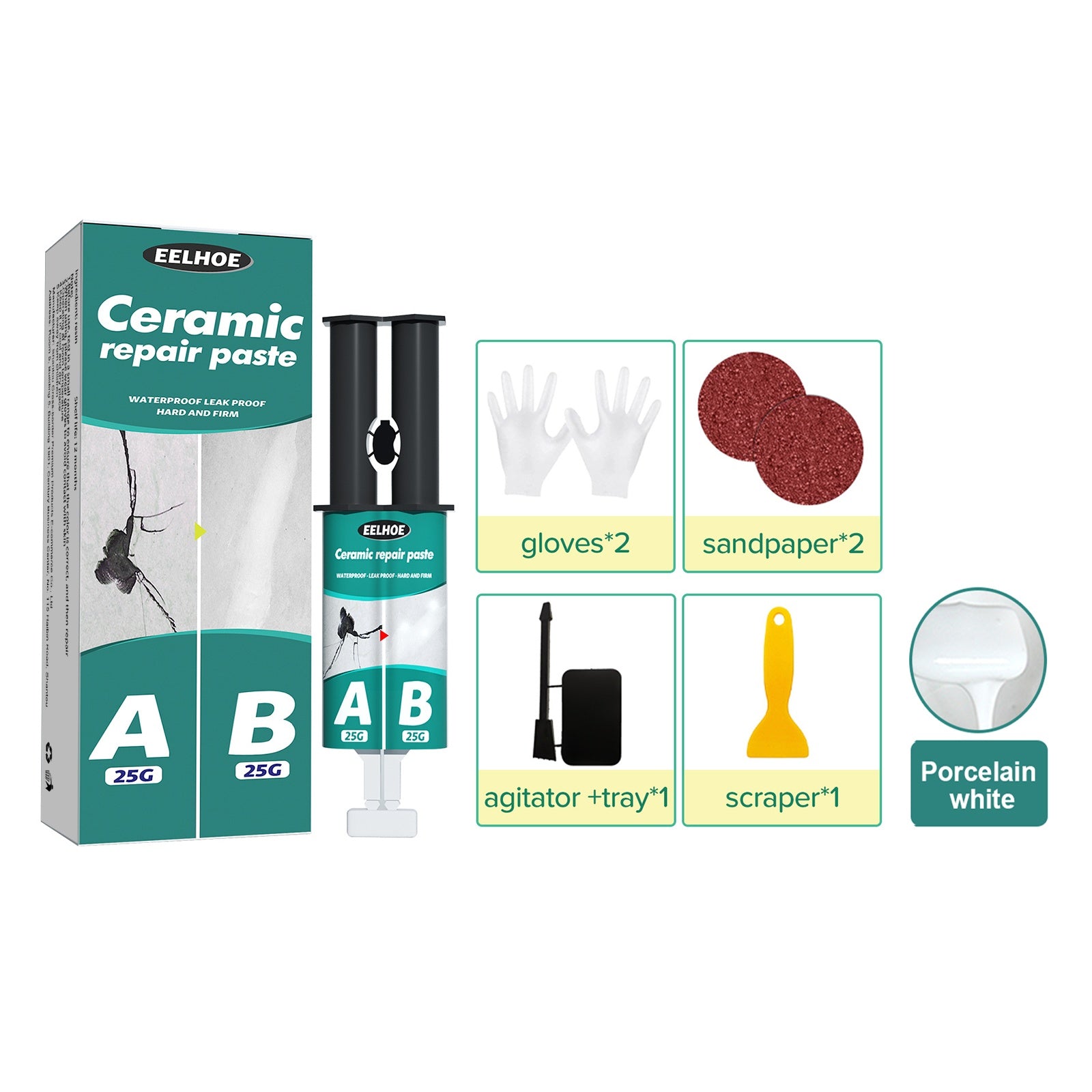 EELHOE Tile Repair AB Adhesive Set Metal Tile Fill Cracks Plugging Repair AB Adhesive Bonding Adhesive - 5 - CJ