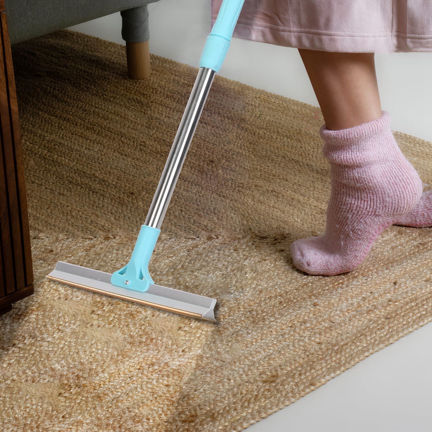1Pc Pet Hair Removal Rake With 54.33in Adjustable Telescopic Rod Multi - Fabric Dog Cat Hair Scraper Lint Shaver For Carpet Rug Clothes Couch - 5 - CJ