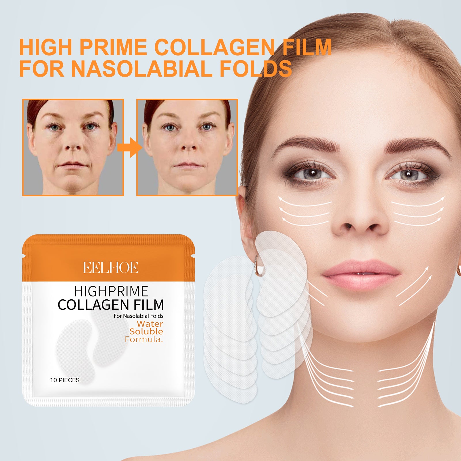 EELHOE High Prime Collagen Film For Nasolabial Folds, Lighten Fine Lines By Moisturizing Lines And Firming Skin - 5 - CJ