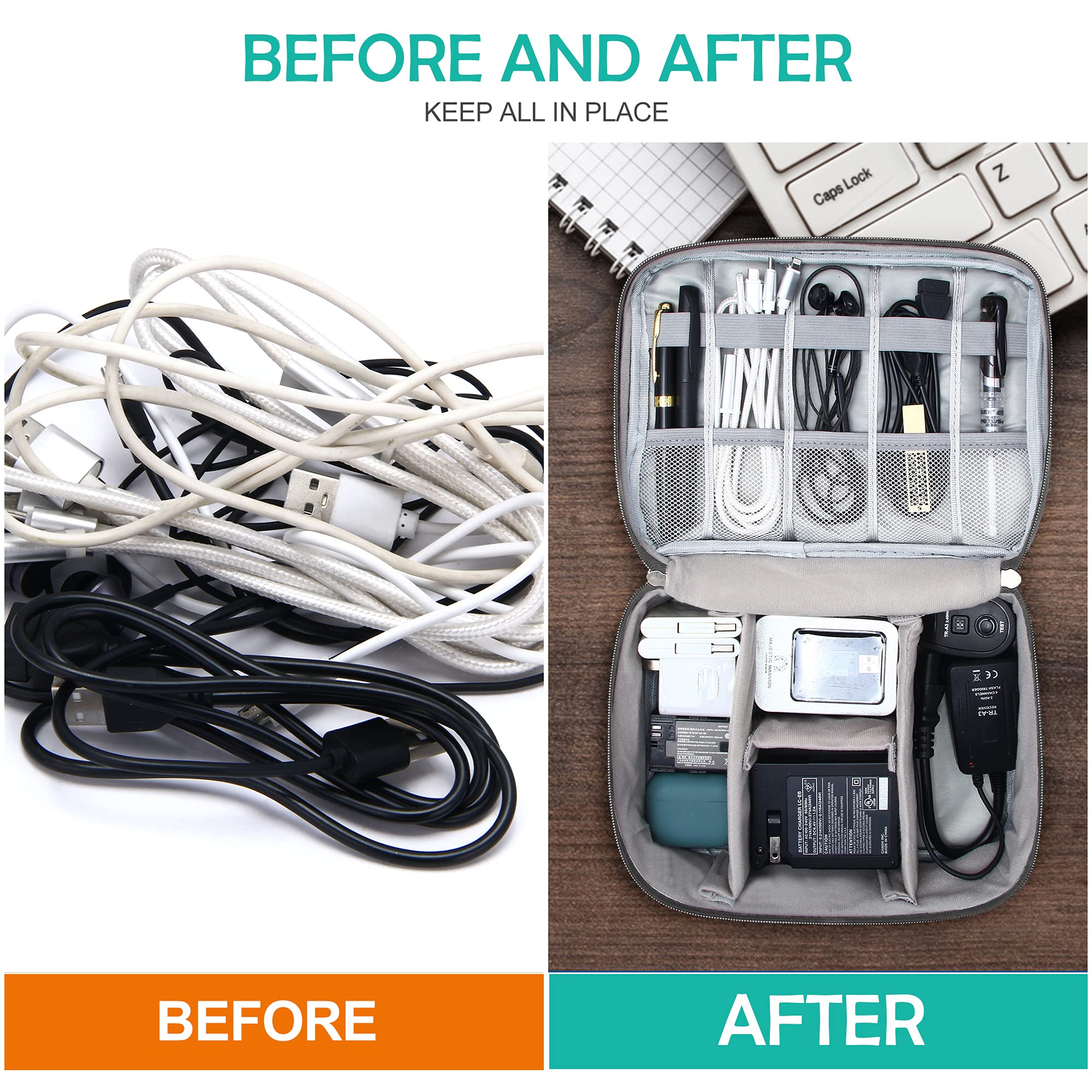 Electronics Organizer Travel Cable Organizer Bag Waterproof Portable Digital Storage Bag Electronic Accessories Case Cable Charger Organizer Case - 5 - CJ
