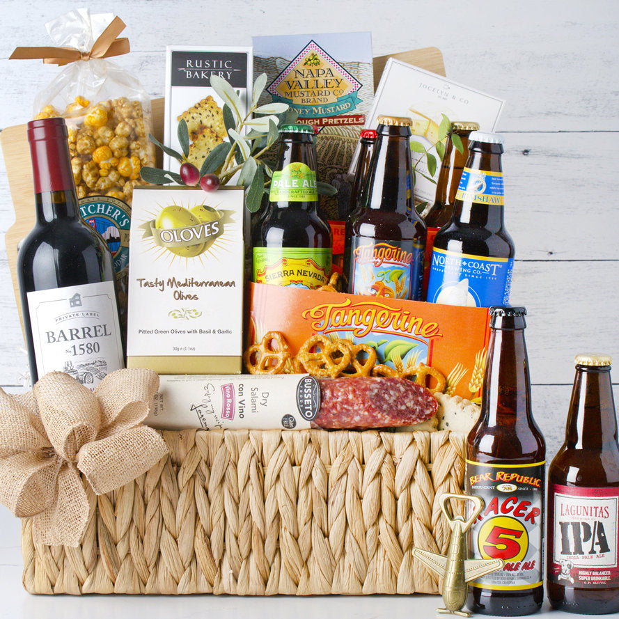 West Coast Flavor Fest: Craft Beer, Wine & Gourmet Treats Basket - GreatArrivals