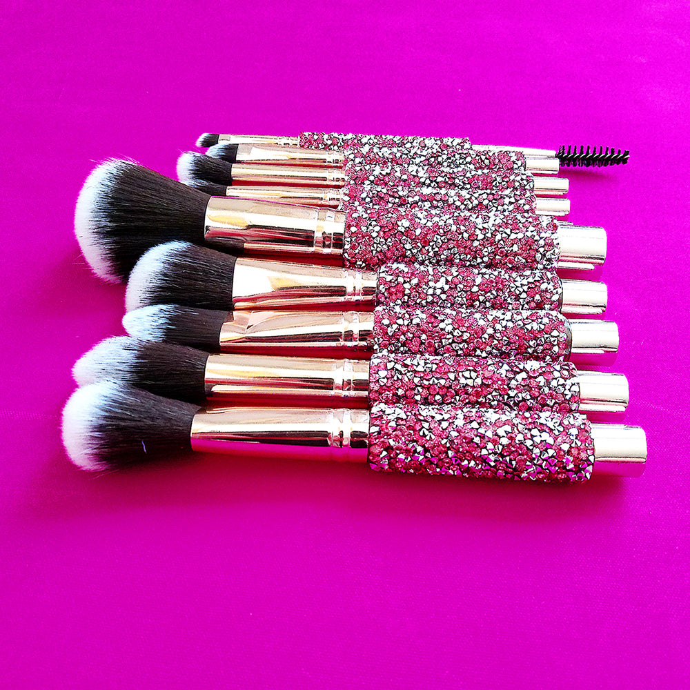 10 IN 1 Diamond Inlaid Handmade Custom Makeup Brush - 5 - CJ