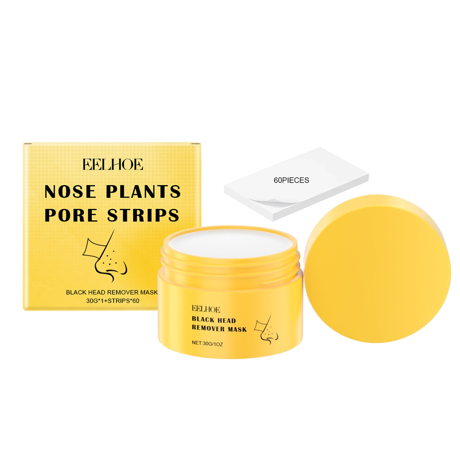 EELHOE Blackhead Cleansing Nose Patch Gently Cleanses T Zone Pores, Acne Moisturizes Skin And Tears Nose Mask - 5.0 - CJ