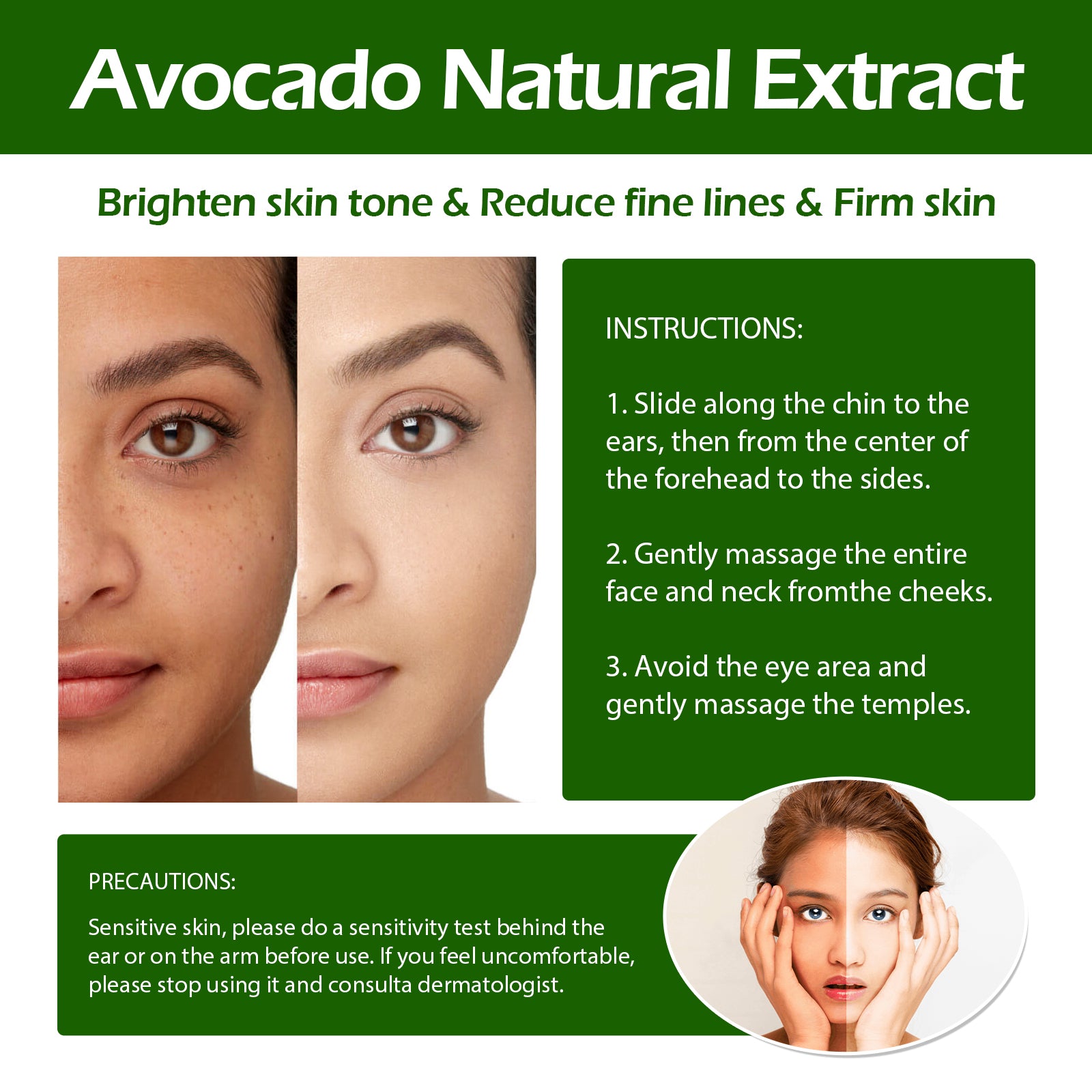 Jaysuing Avocado Serum, Brightening Facial Tone, Lightening Fine Lines, Moisturizing Skin Essence - 5 - CJ