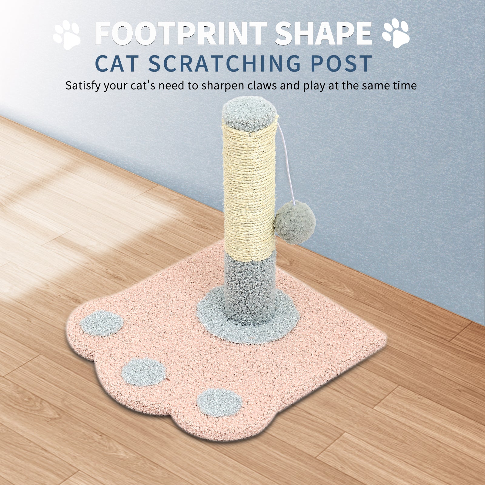 Cute Paw Footprints Cat Scratch Columns, Grinding Claws To Play With Dual Functions, With Cute Footprint Shapes, Contracting Cats To Grind Their Claws Happily - 5 - CJ