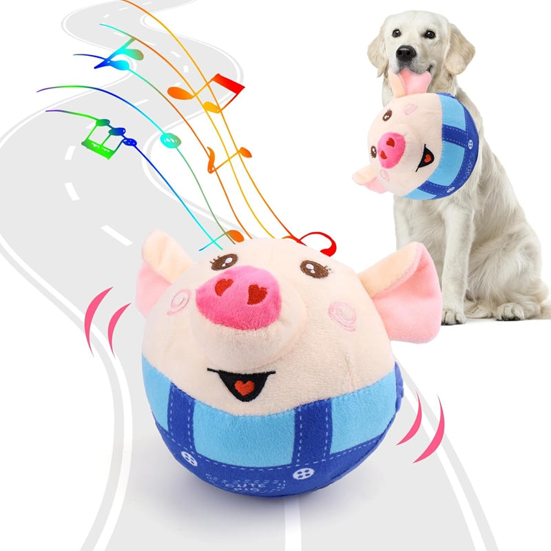 Dog Plush Piglet Toy, Electric Jumping Ball, Singing And Jumping, USB Rechargeable Pet Cat Interactive Toy - 4 - CJ