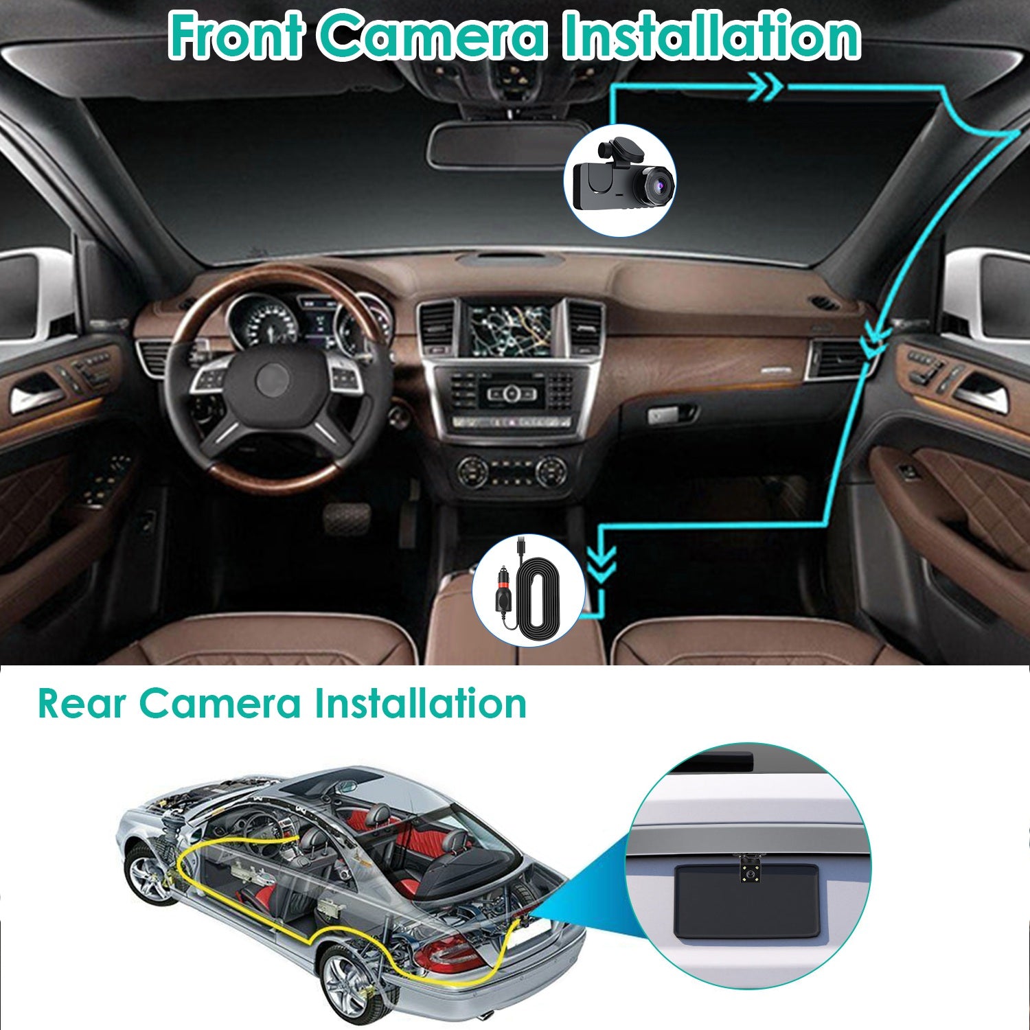 3 - channel Car Camera With 32GB MMC Card - 5.0 - CJ