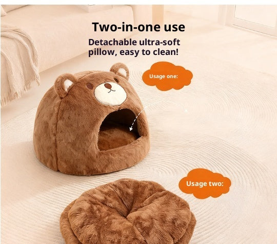 Cat Nest Winter Warm Closed Sleeping Kennel Four Seasons Universal - 0 - CJ