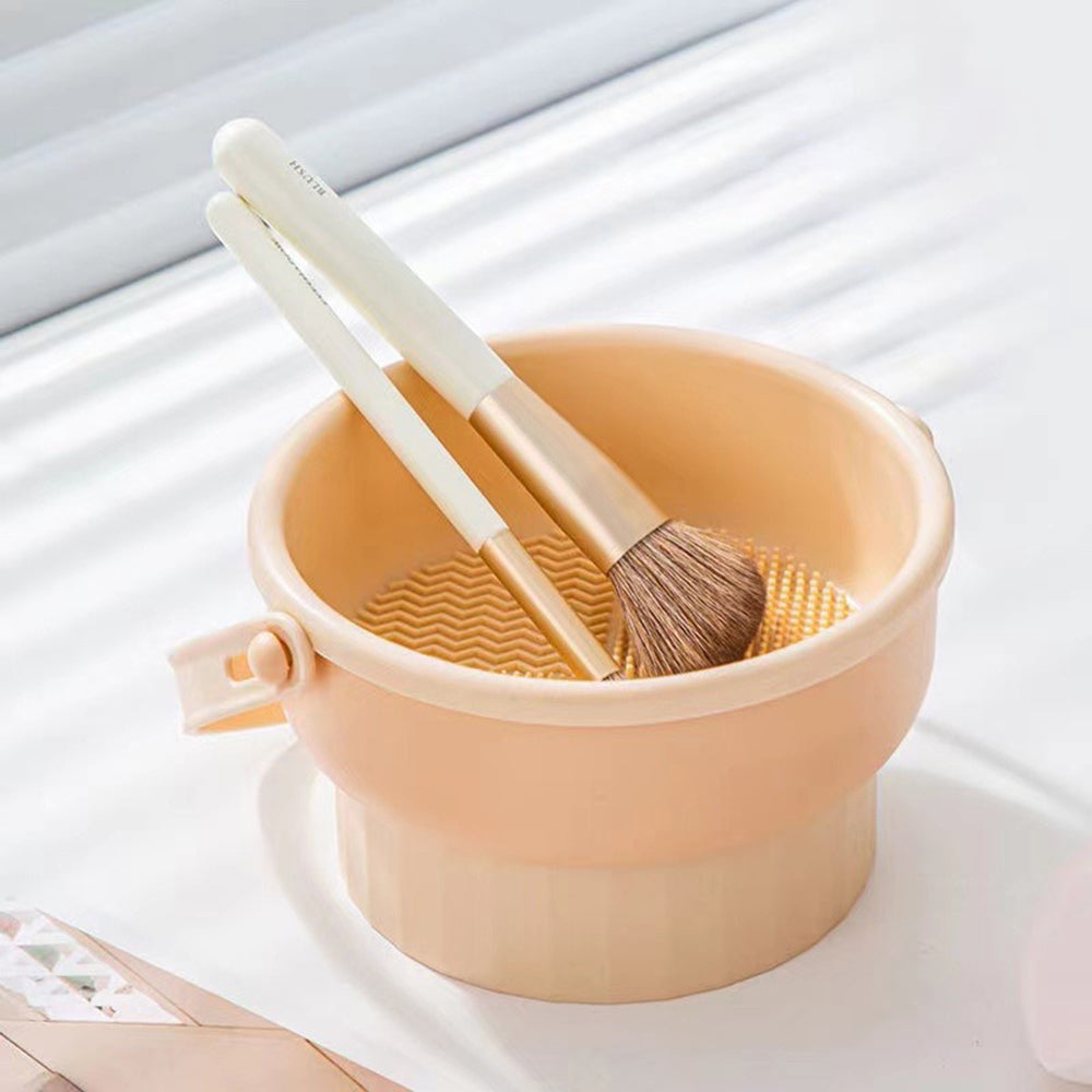 Makeup Brush Cleaning Bowl Beauty Egg Cleaning Tool Storage Set Brush Powder Puff Dry Cleaning Silicone Drying Shelf - 5.0 - CJ