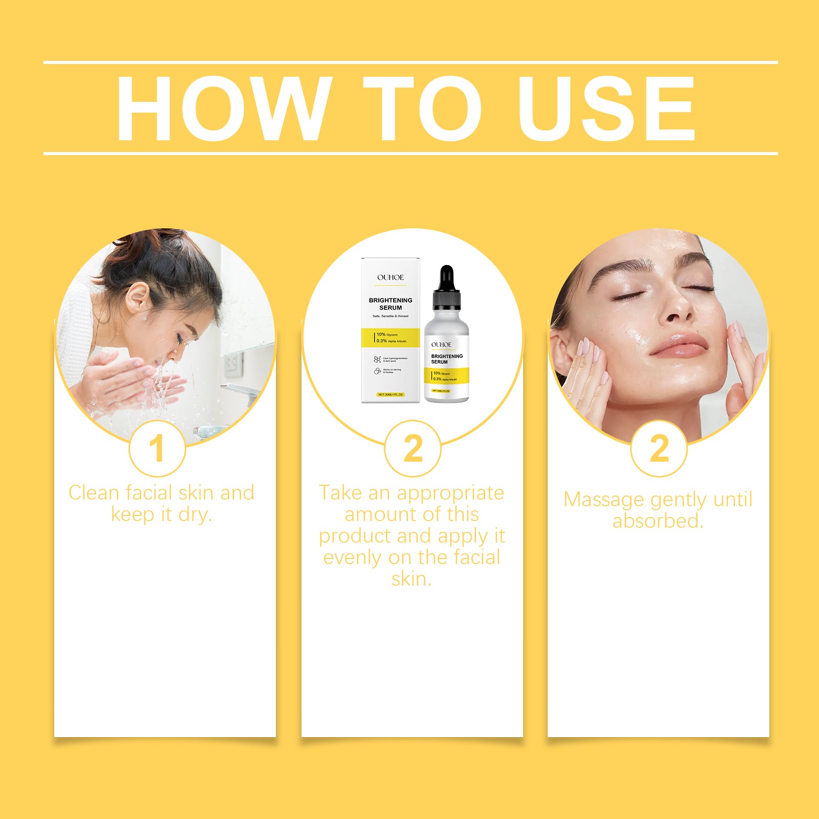 OUHOE Brightening Essence, Gentle Moisturizing And Brightening Facial Skin Nourishing And Hydrating Essence - 5 - CJ