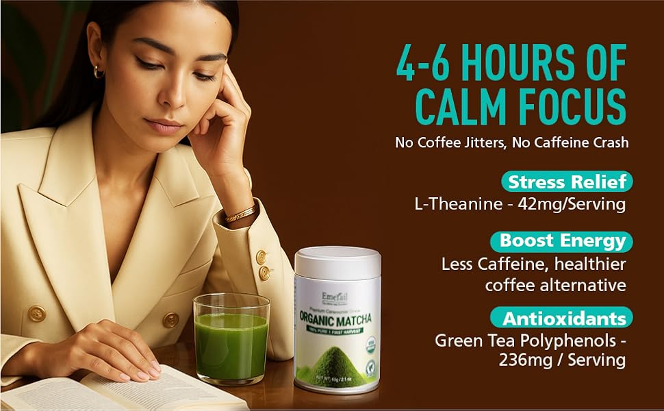 Matcha - Ceremonial Grade Organic Matcha Green Tea Powder,Premium First Harvest Unsweetened,1 0 0 Pure Matcha ForLattes,Smoothies,and Baking 40g 1.4oz - Ships From US - Tea - Coffee Mate - 5 - CJ
