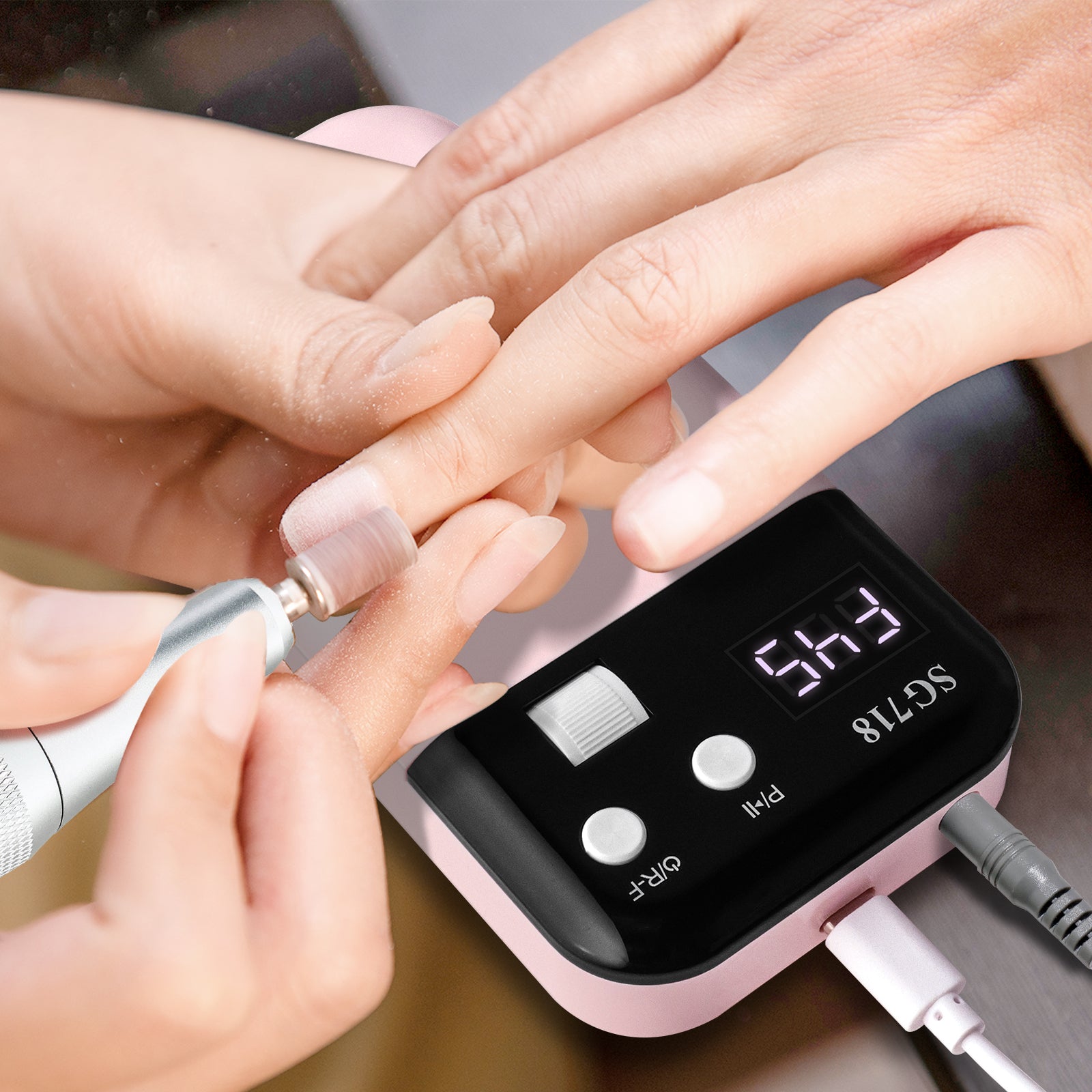 Rechargeable Nail Drill 45000 RPM - Electric Nail File For Shaping, Removing & Polishing Gel Nails - Lightweight & Easy To Use - Perfect For Home & Salon Manicure Pedicure - 5 - CJ