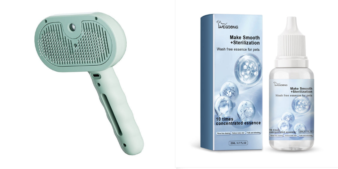 Pets Spray Hair Comb Pet Hair Remover Cleaning Brush Cats Grooming Dog Accessories Tools Dematting Water Mist Humidifier Comb Pet Supplies - 0 - CJ - Green set - CJYD237437314NM