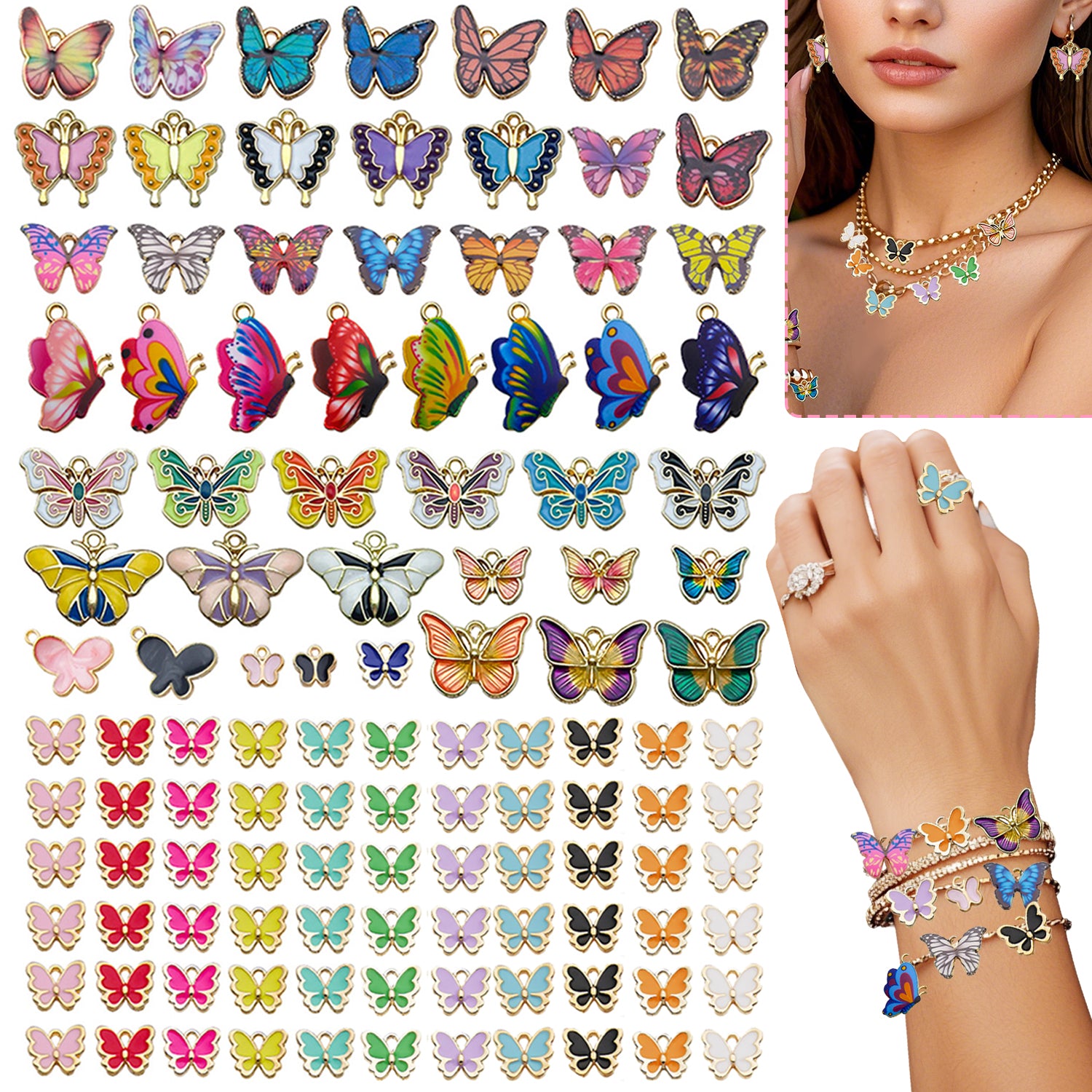 126 Pcs Butterfly Charms - 5 - CJ