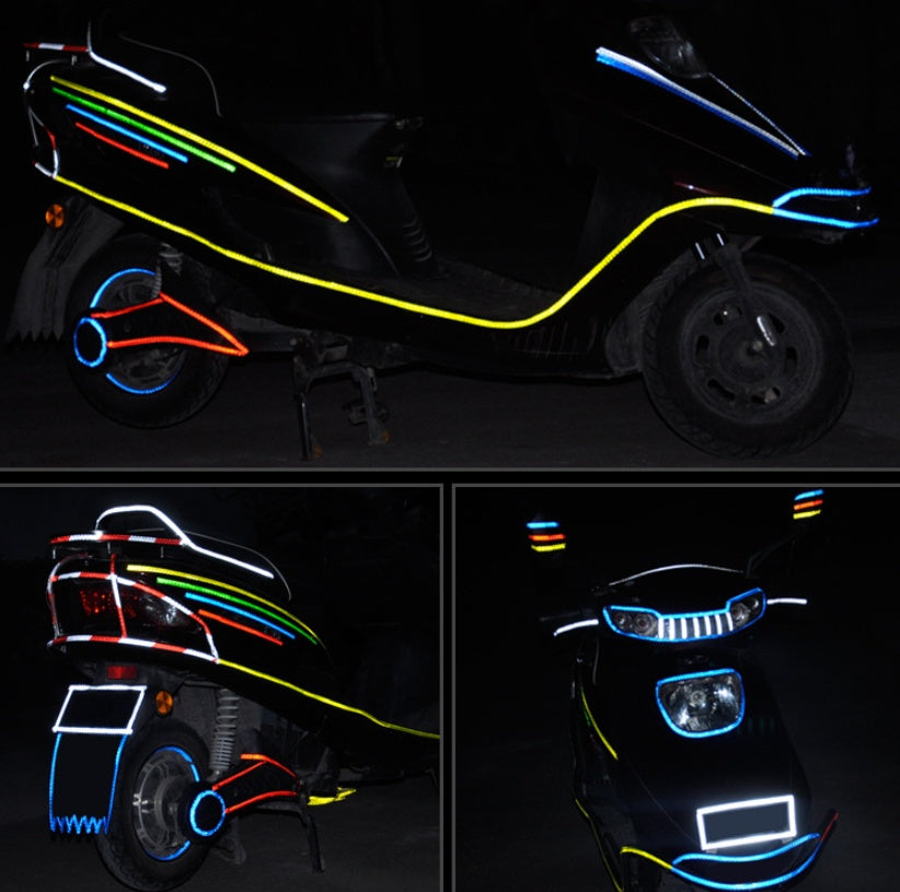 Car and motorcycle bicycle reflective stickers mountain bike luminous stickers dead fly bicycle wheel body sticker - 0 - CJ