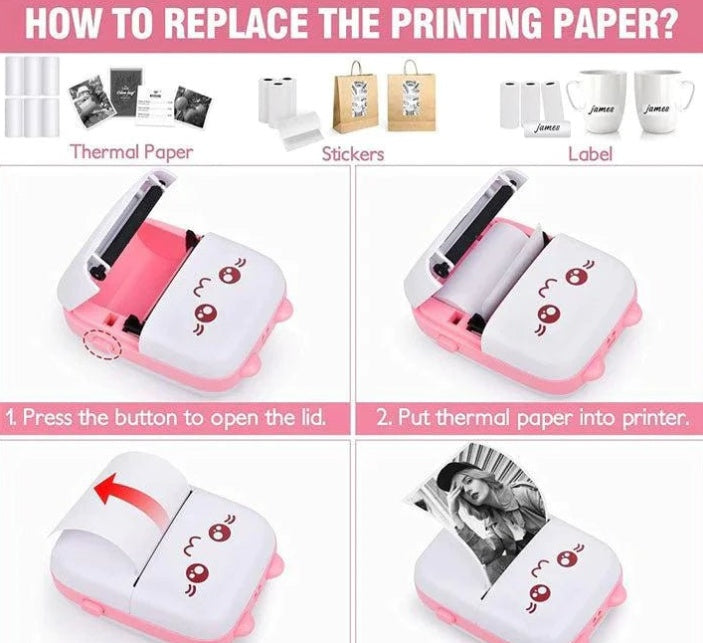 Portable Mini Pocket Printer BT Thermal Printer - 5 - CJ