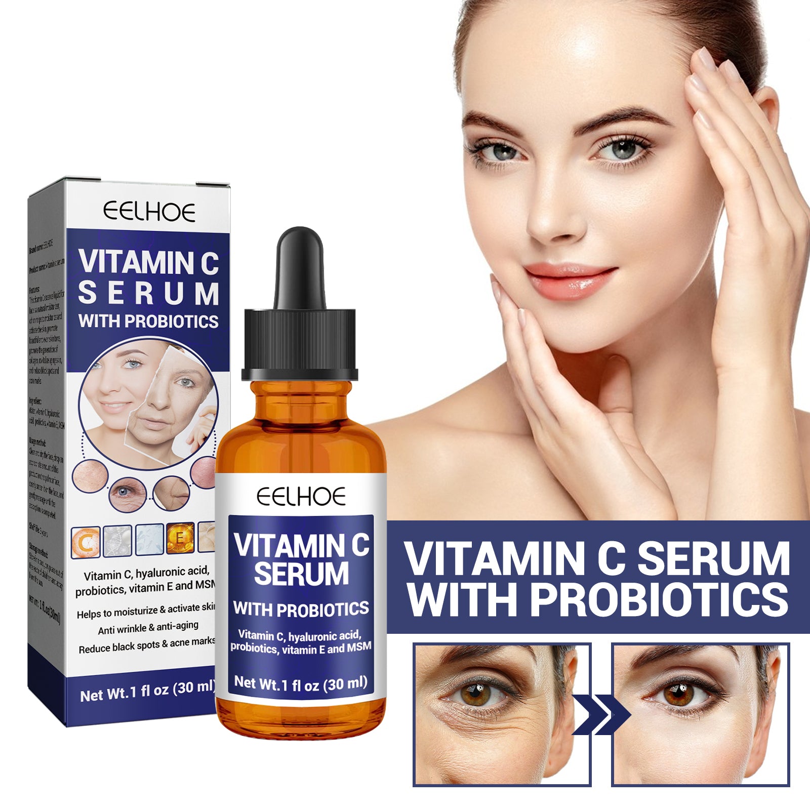 EELHOE Anti - aging Vitamin C Facial Essence, Reduces Spots Acne Fine Lines, Moisturizes Facial Essence - 5 - CJ
