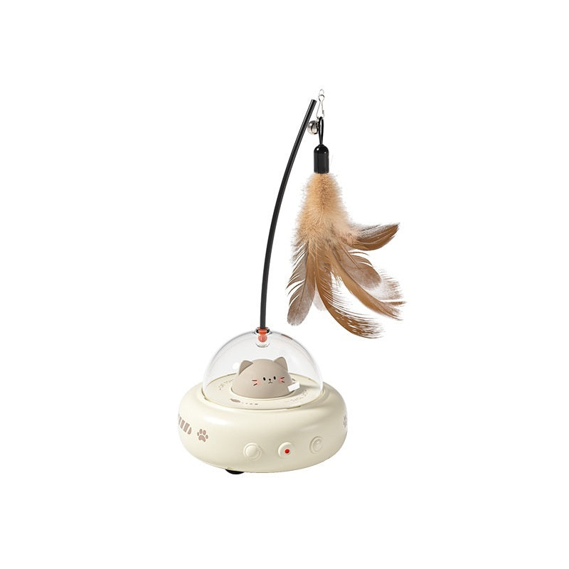 Smart Teaser Cat Toy Electric UFO Cat Teaser Stick With Bell Training Pet Toys Replaceable Feather Interactive Cat Supplies Pet Supplies Pets Products - 0 - CJ
