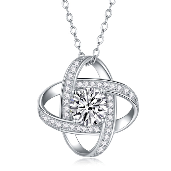 1Reciprocating - A Fashionable And Luxurious Diamond Jewelry Pendant Set With 1 - carat Moissanite S925 Sterling Silver And Platinum Plating Prohibit TikTok sales - 5 - cj
