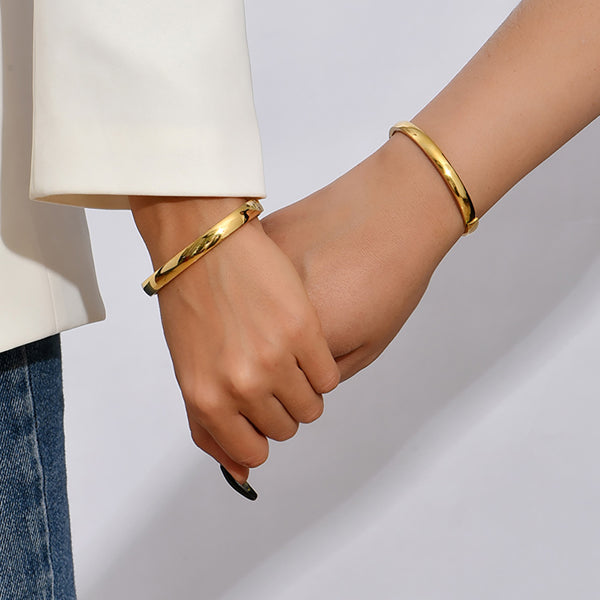 Two Piece Set Of Fashionable Hot Selling Metal Stainless Steel Material Couple Style Men's And Women's Wristbands Bracelet Gift - 5 - CJ