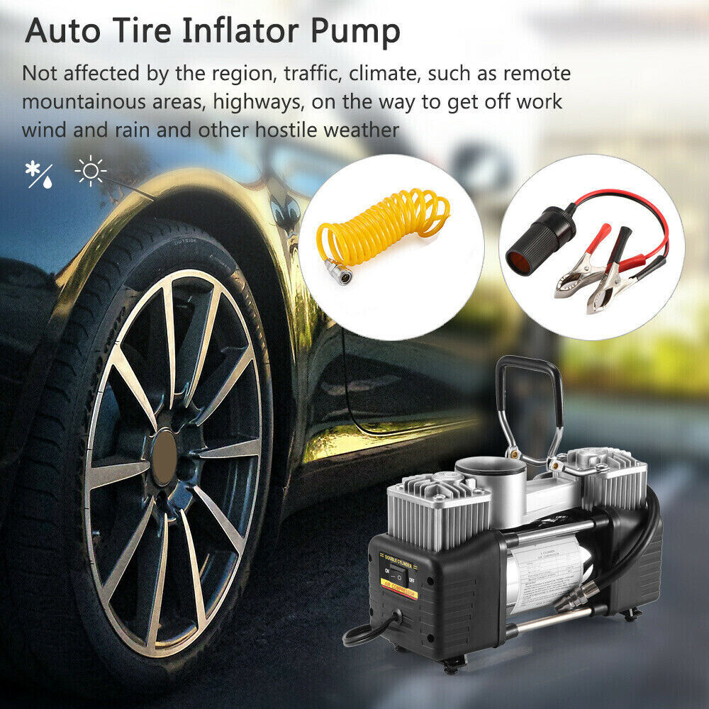 150PSI HEAVY DUTY PORTABLE 12V ELECTRIC CAR TYRE INFLATOR AIR COMPRESSOR - 5 - CJ