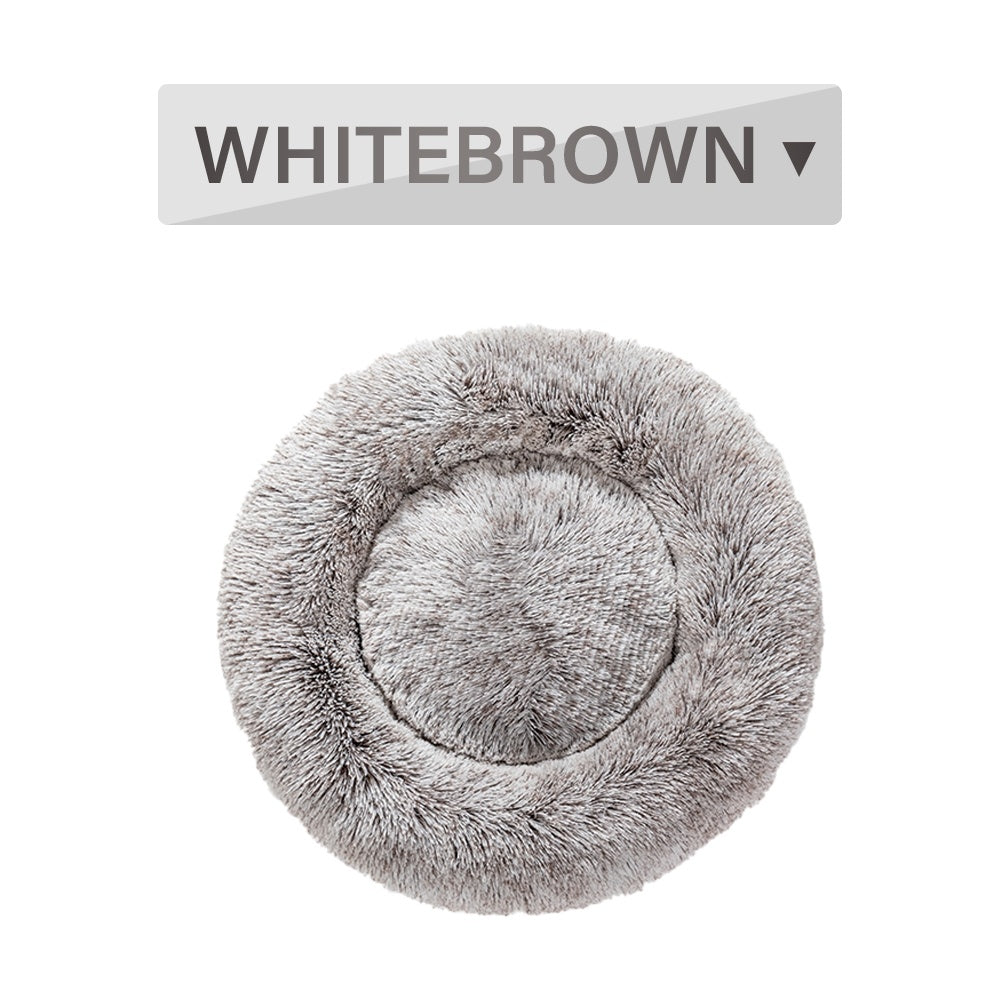 Fluffy Donut Dog Bed Warm Soft Long Plush Pet Cushion Dog House Cat Bed Washable Pet Sofa Mat Calming Samll Large Dog Beds - 4 - CJ