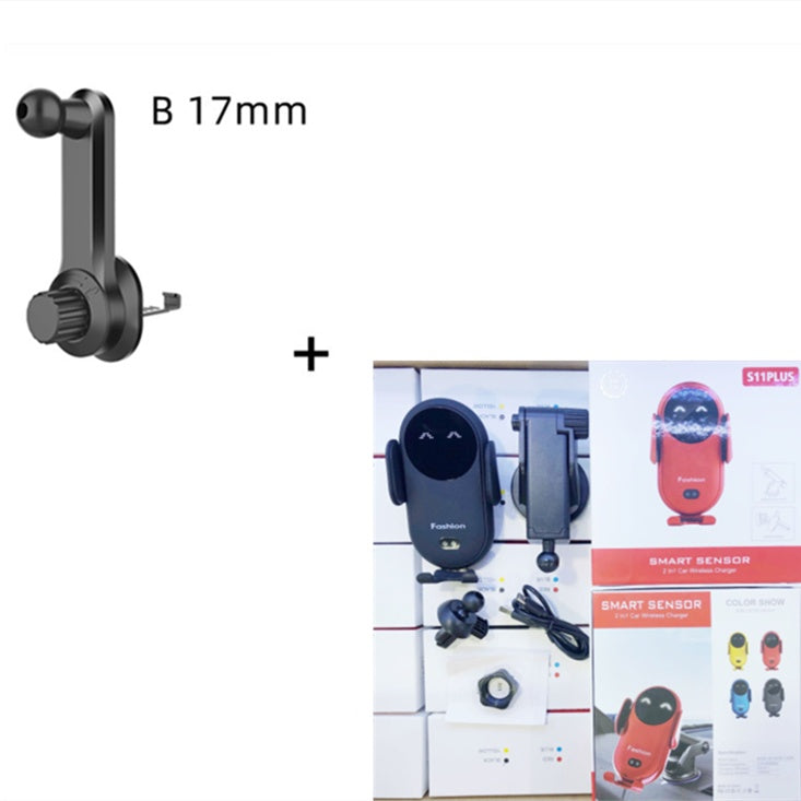 Infrared Induction Car Wireless Charger Car Phone Holder - 0 - CJ - Black set - Plus Version - CJSJ124411311KP