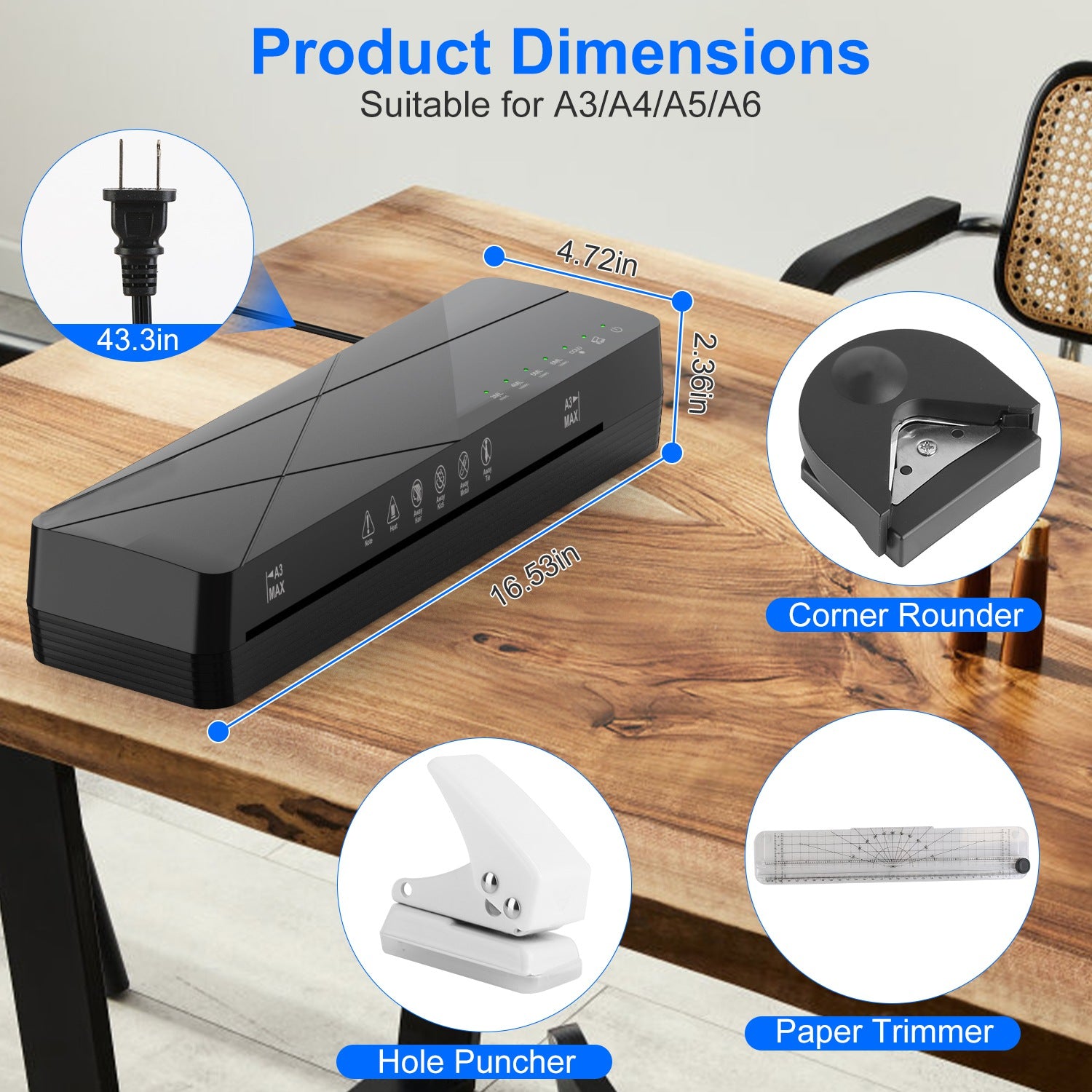 1Pc 13Inch Laminator Machine Hot And Cold Mode A4 Personal Thermal Laminator With ABS Function 60S Warm Up Time 30Mins Auto Off For Home Office School Business - 5.0 - CJ