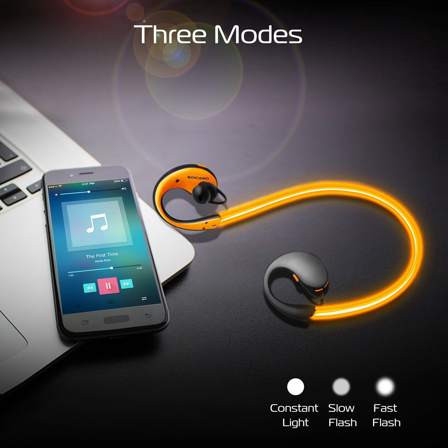 1Pc Wireless Sports Headsets Wireless V4.1 Neckband Earphones HD Stereo Sweat - proof Headphones Earbuds With LED Light Mic 8Hrs Work Running - 5 - CJ