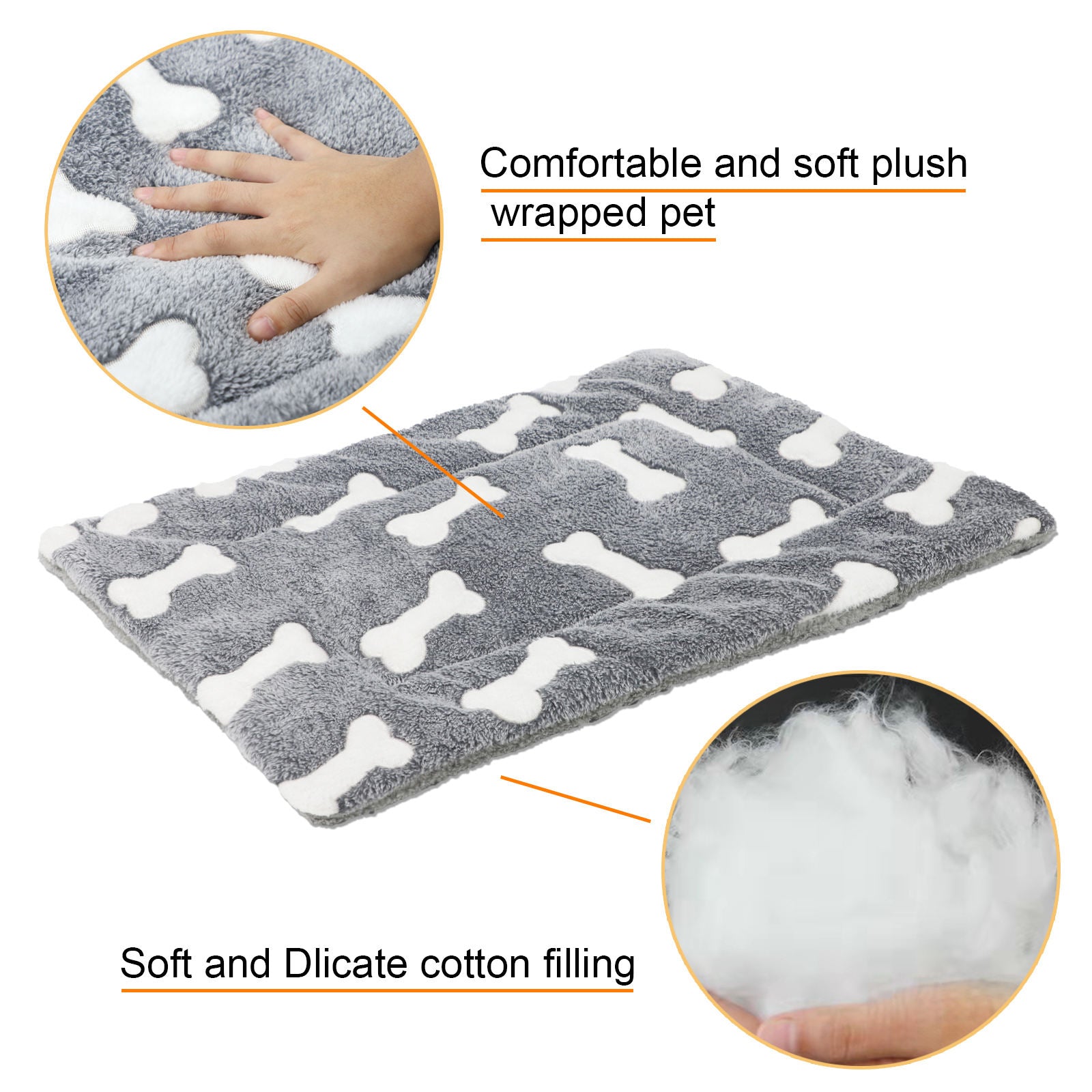 Self - Warming Cat Bed Mat Washable Dog Bed Crate Mat Soft Pet Sleeping Mat For Dogs And Cats Reversible Fleece Dog Crate Kennel Pad Cat Pet Bed - 5 - CJ