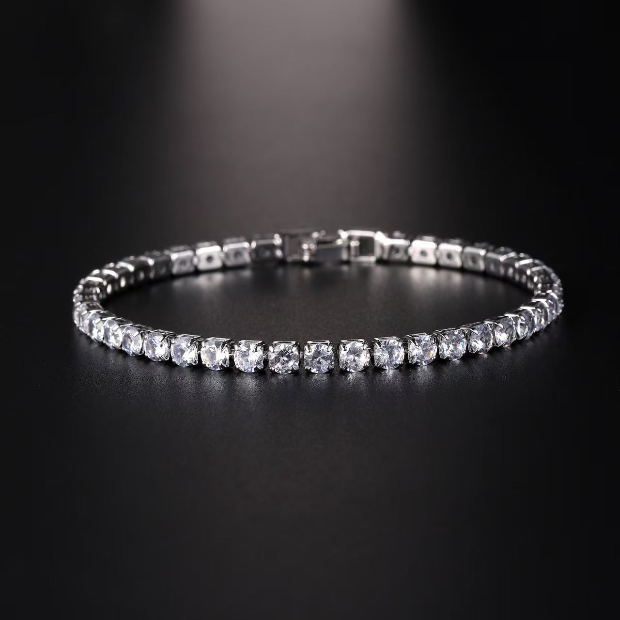 Sleek Luxury Sparkling Zircon Bracelet,Detachable Extender Chain,Unisex For Daily Wear, Christmas Outfits And Beach Occasions - 5 - CJ