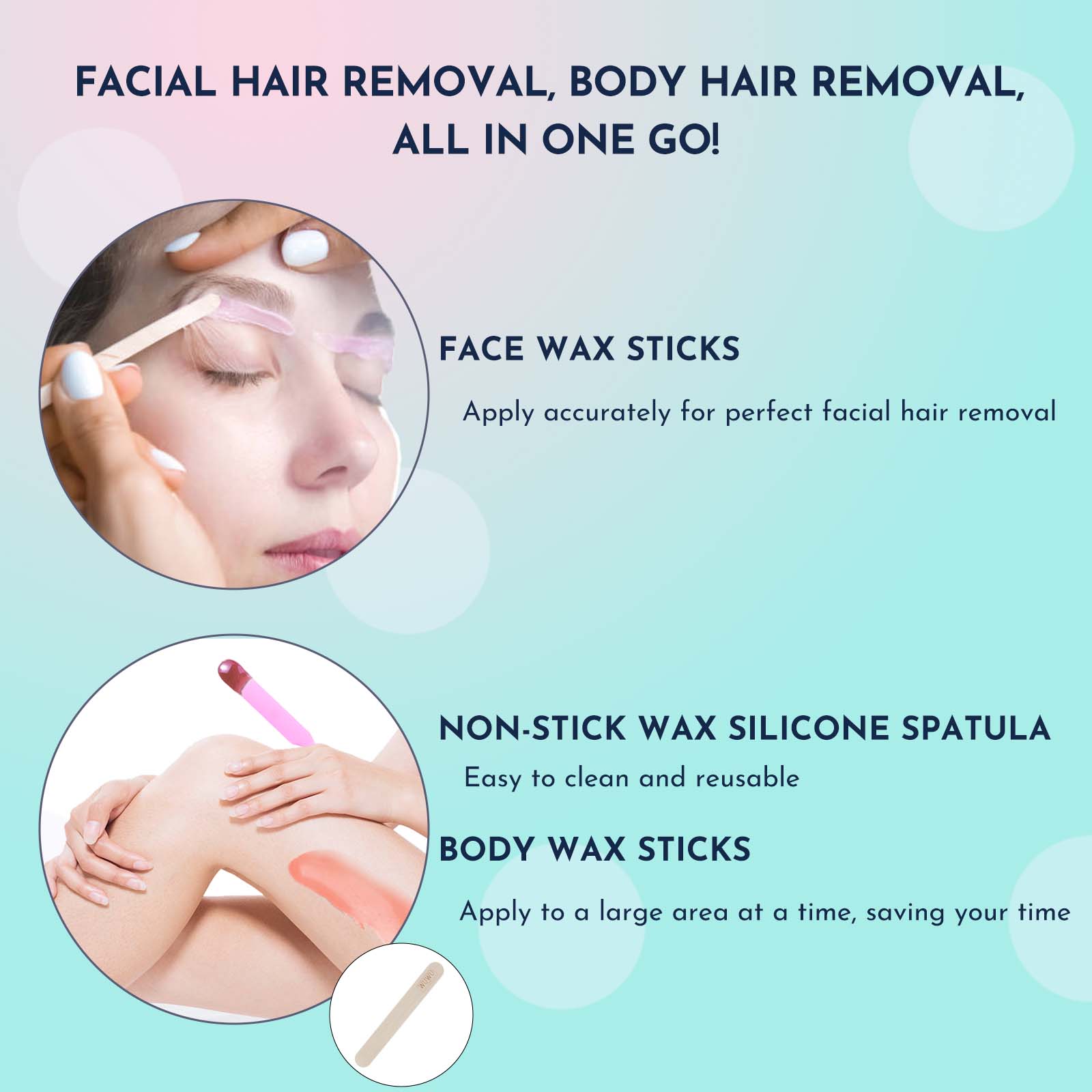 Waxing Kit WUWUVISTA 69 Items Hair Removal Wax Kit With Wax Warmer Waxing Beads For Face, Brazilian, Full Body, Bikini, Sensitiive Skin Skin Suitable For Plugs Of American, European Specification - 5.0 - CJ