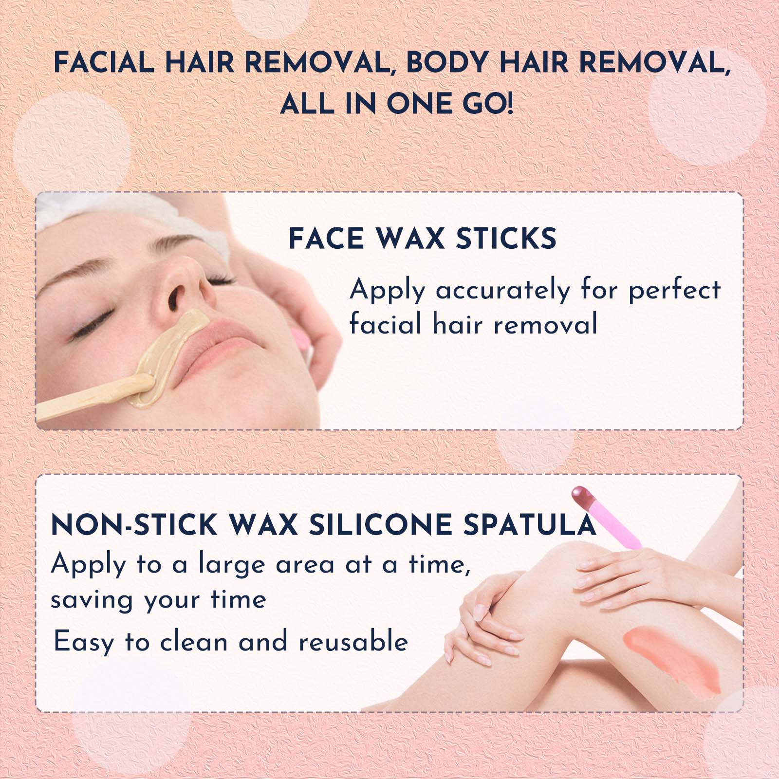 Waxing Kit 11 Items WUWUVISTA Hair Removal Wax Kit With Wax Melt Warmer Waxing Beads For Face,Brazilian,Full Body,Bikini,Sensitiive Skin Suitable For Plugs Of American, European Specification - 5.0 - CJ