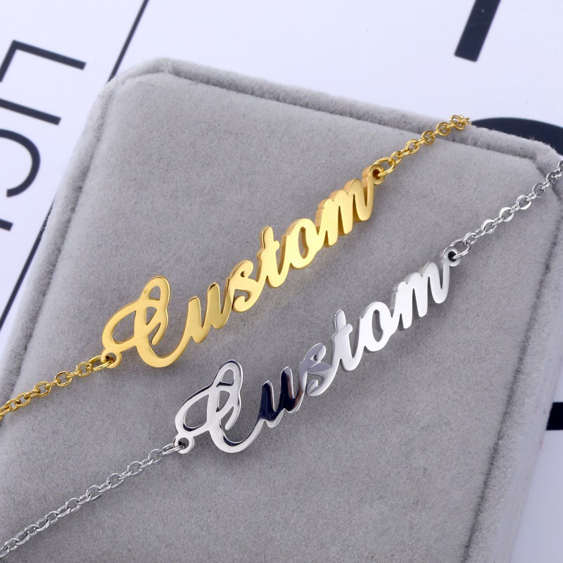 Personalized DIY Custom Name Bracelet Stainless Steel - 7 - CJ