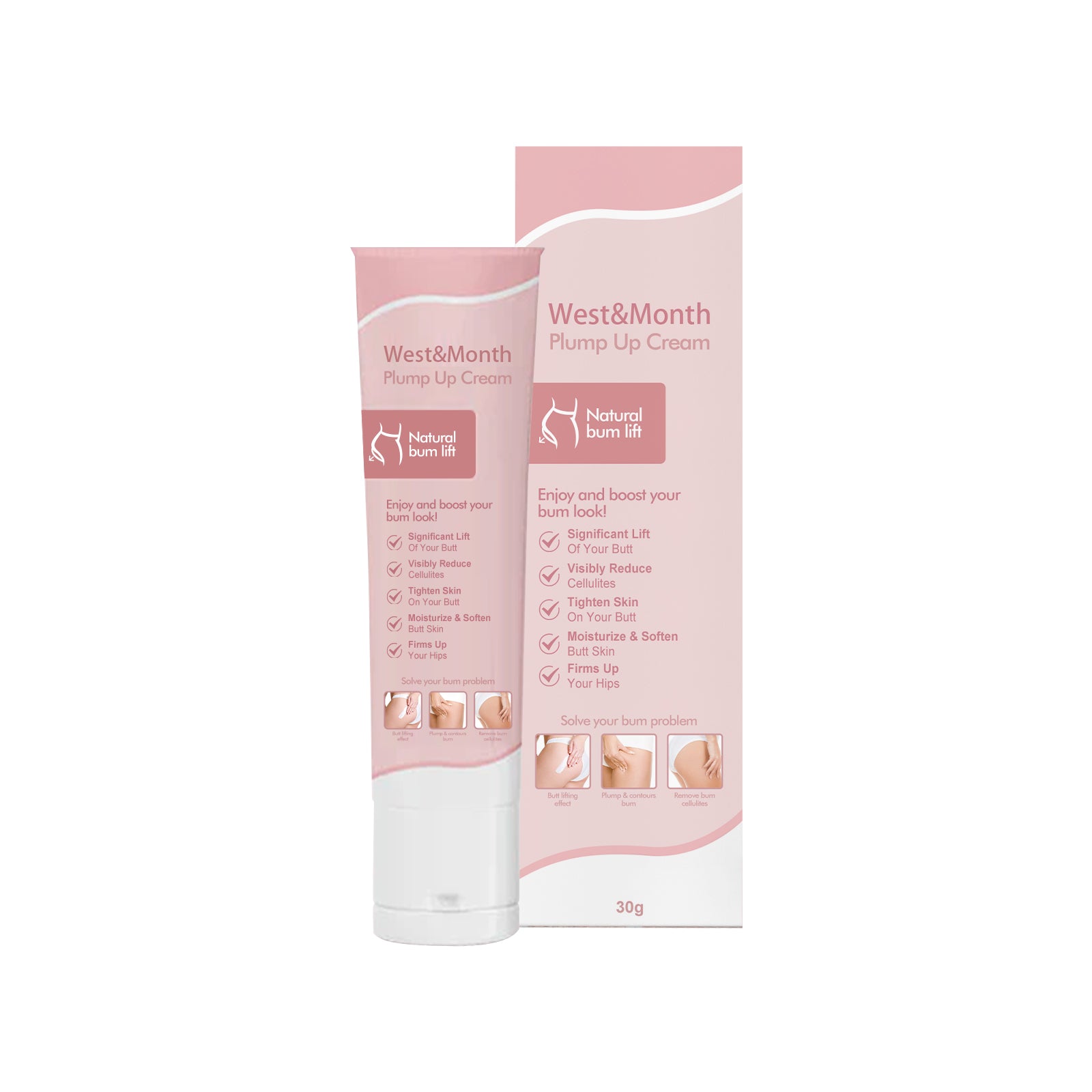 West&Mooth Body Plump Up Cream, Firming And Lifting Hips Highlights Curves And Volumizing Hips Cream - 5 - CJ