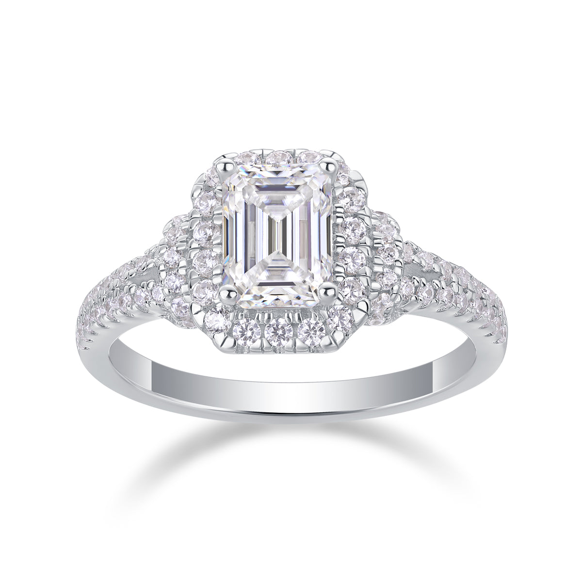 1Square Luxury Diamond Ring Fashion Moissanite Silver Ring Prohibit TikTok sales - 5 - CJ