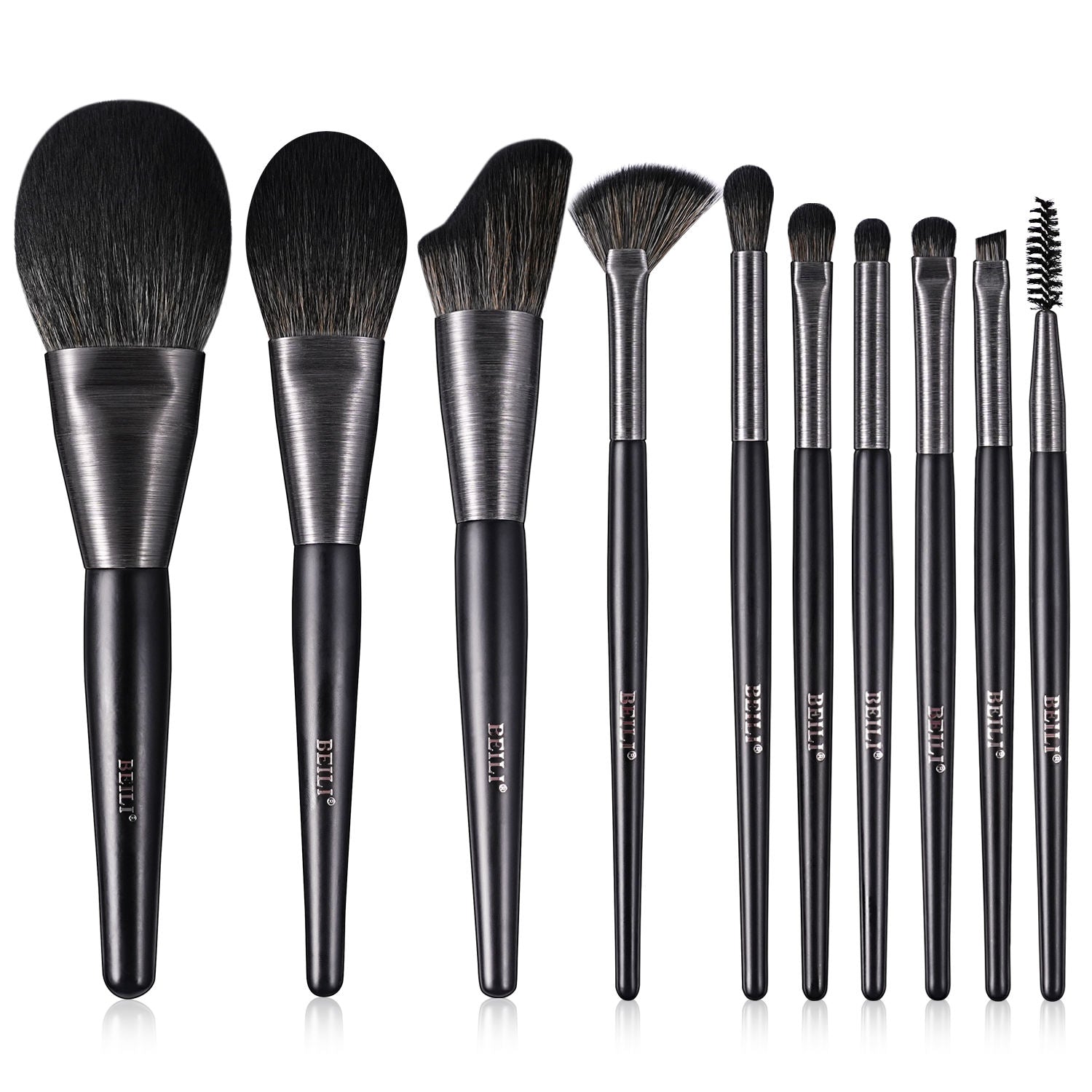 High - quality Makeup Brushes With Wooden Handles, Premium Natural 10pcs Makeup Brushes. - 5 - CJ