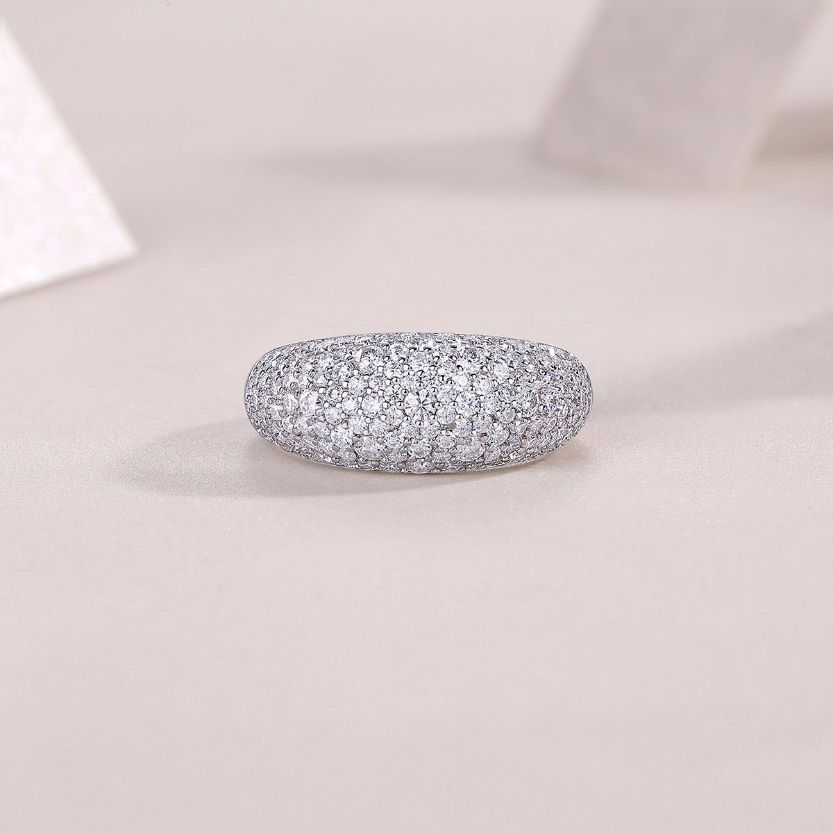 1Moonlit Night Stars - A Fashionable Diamond Jewelry Piece Set With Moissanite S925 Sterling Silver And Platinum Diamond Ring Prohibit TikTok sales - 5 - CJ