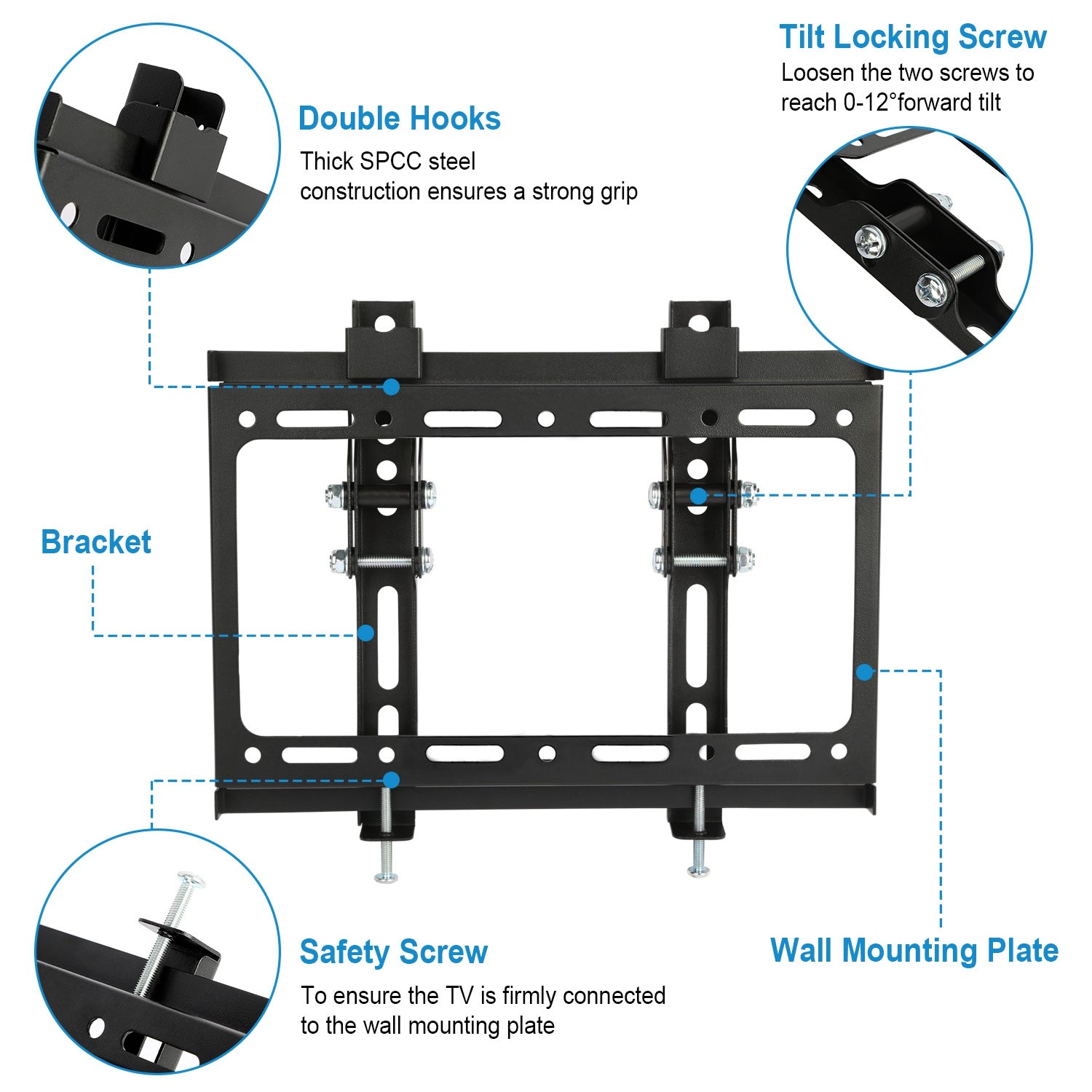 TV Wall Mount Bracket Tilt For 13in - 42in LED LCD PLASMA Flat TV VESA 200x200mm - 5 - CJ