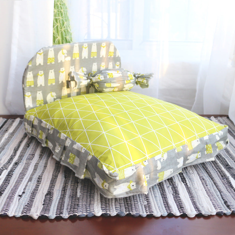 Teddy small dog pet bed - 0 - CJ - Green - L - CJJJCWGY02558 - Green - L