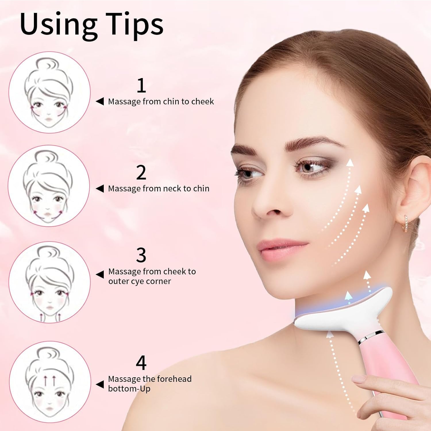 Neck Face Massager, Skin Care Face Massage Tool, 3 - in - 1 Facial Massager, Face Sculpting Tool With Thermals, Vibration - 5 - CJ