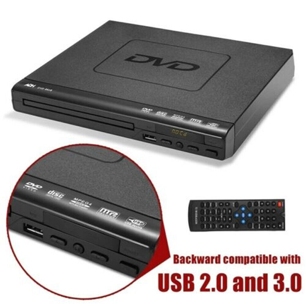 DVD Player Compact Multi Region HDCD CD VCD Music Disc Upscaling USB With Remote - 5.0 - CJ