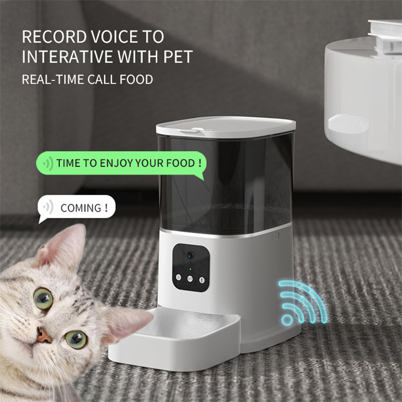 Pet Automatic Feeder Large Capacity Smart Voice Recorder APP Control Timer Feeding Cat Dog Food Dispenser With WiFi Pet Bo - 0 - CJ