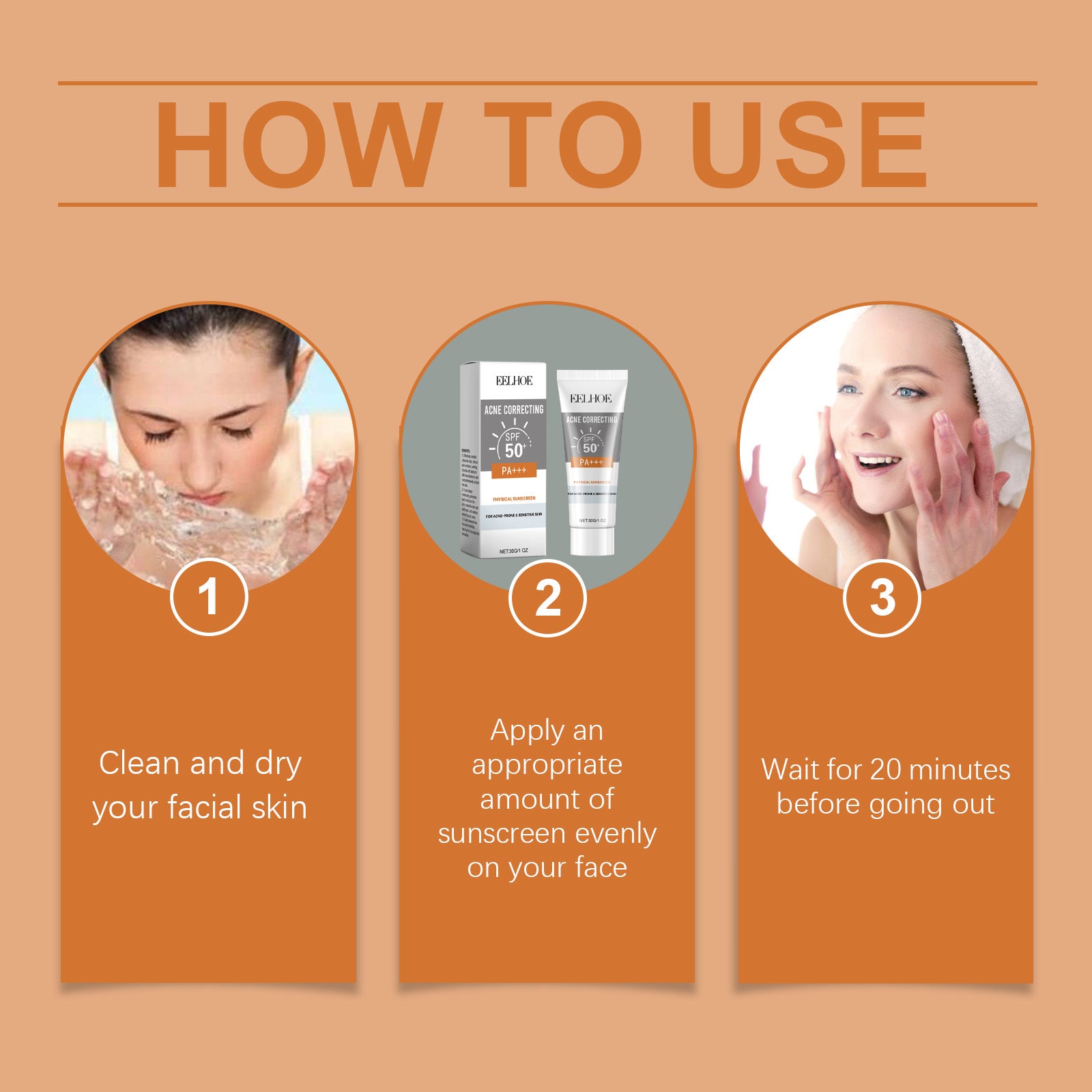 EELHOE Physical Sunscreen, Hydrating Sunblock Facial Skin Care Moisturizing And Nourishing Sunscreen - 5 - CJ