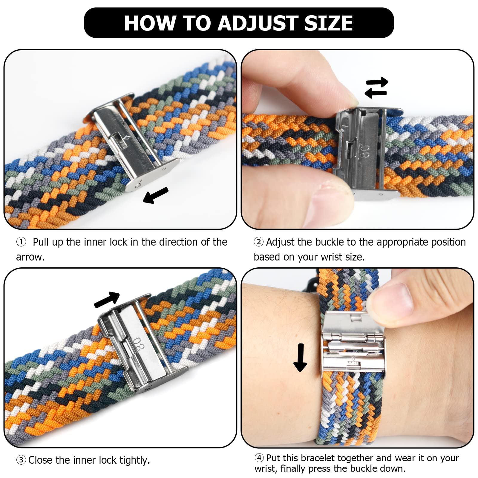 Nepfaivy Compatible With Apple Watch Band - 38mm 40mm 41mm 42mm 44mm 45mm 49mm Braided Stretchy Sport Band For Apple Watch Series SE 8 7 6 5 4 3 2 1, Women Men Nylon Fabric Elastic Loop Breathable Wat - 5 - CJ