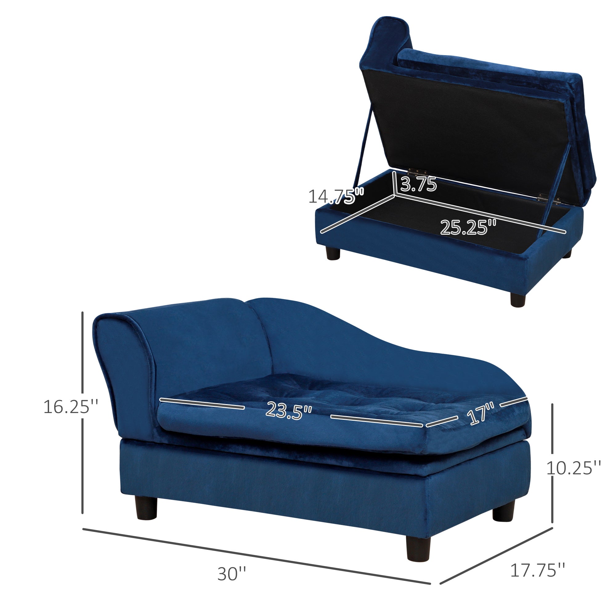 Luxury Small Dog Bed With Hidden Storage - 5 - CJ
