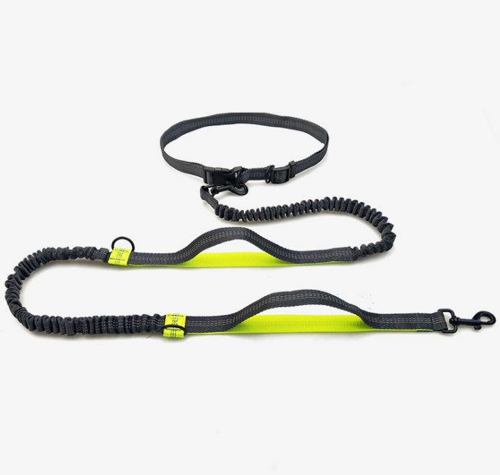 Amazon direct pet supplies multi - function running reflective pull dog leash double elastic dog leash traction - 0 - CJ - Black fluorescent green - CJJJCWGX00044 - Black fluorescent green